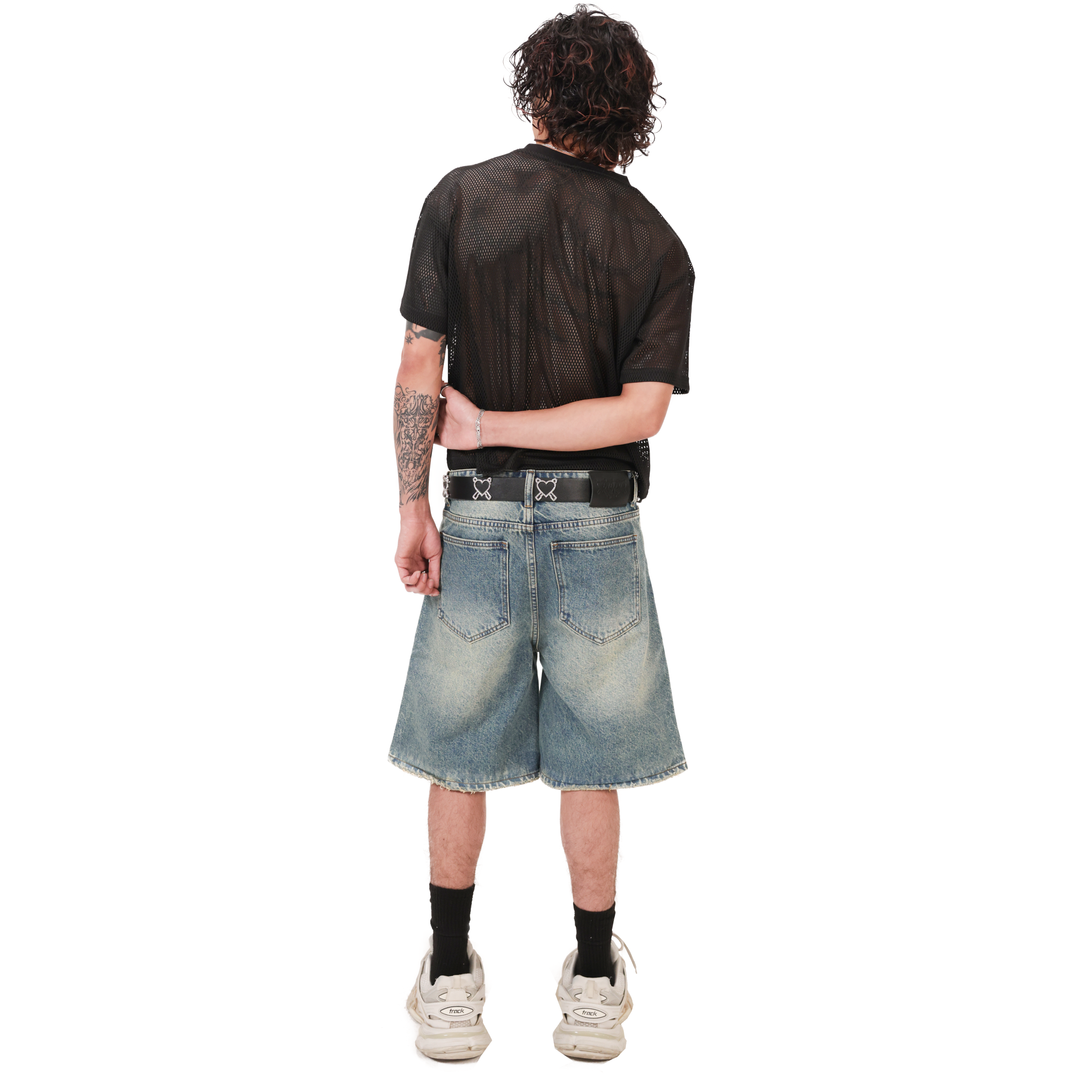 "Extendo" Blue Denim Shorts