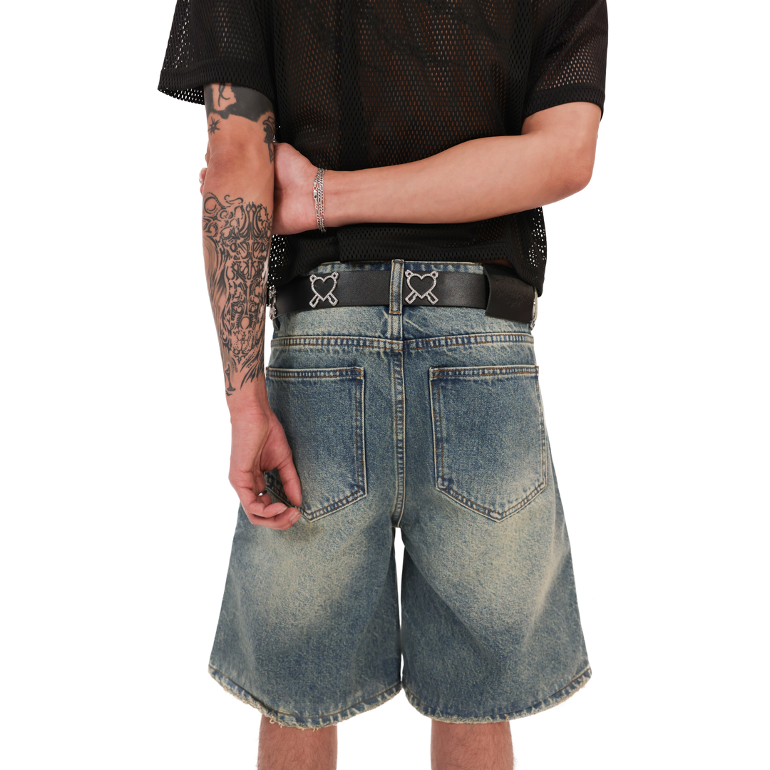 "Extendo" Blue Denim Shorts