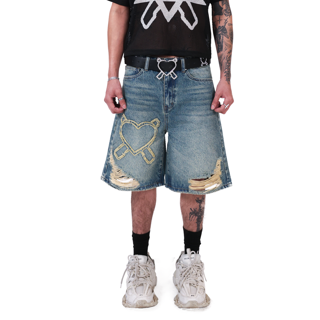 "Extendo" Blue Denim Shorts